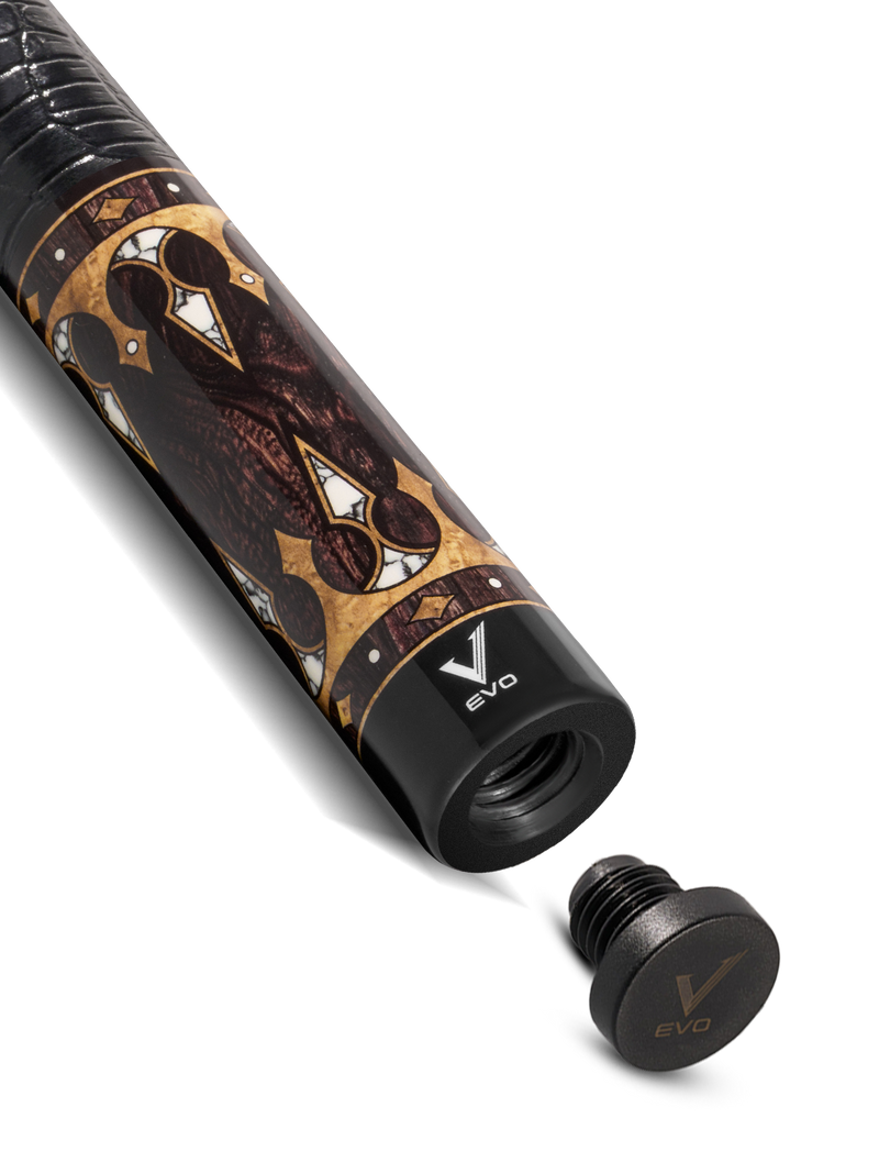EVO Crown Ancient Oak Leather Wrap Pool Cue