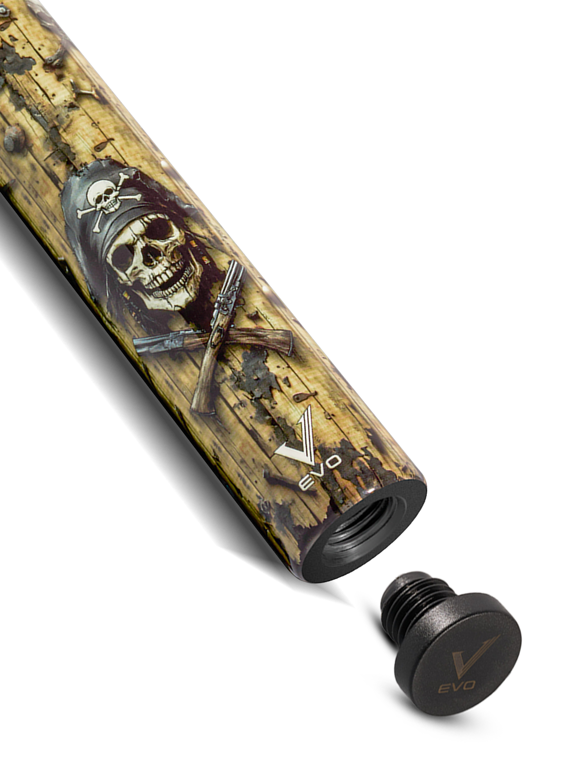 EVO Pirate Golden Plunder No Wrap Pool Cue