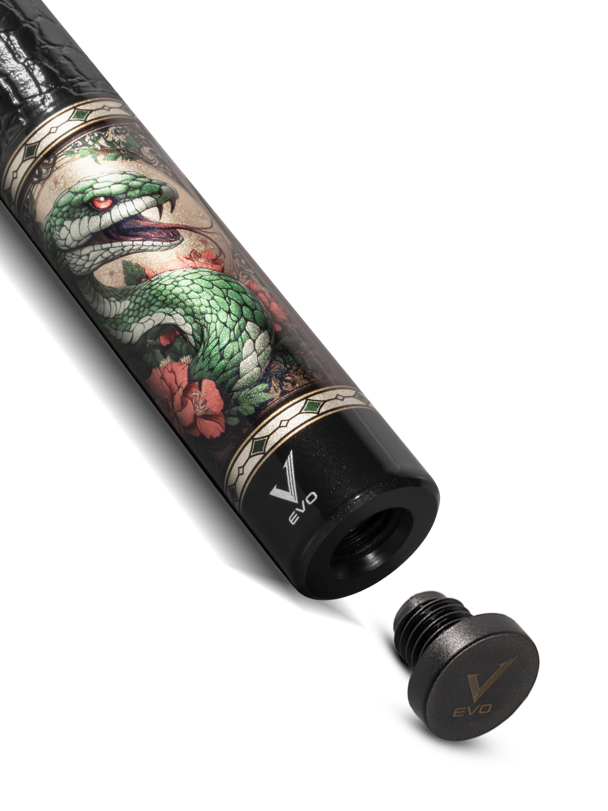 EVO Beast Emerald Cobra Leather Wrap Pool Cue