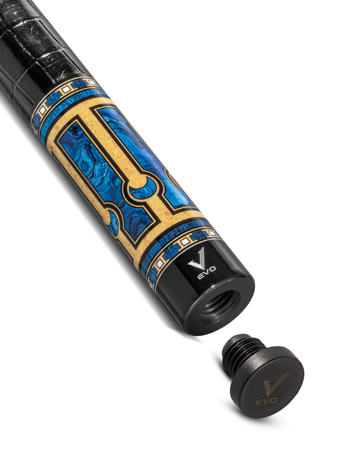EVO Luna Sapphire Gate Leather Wrap Pool Cue