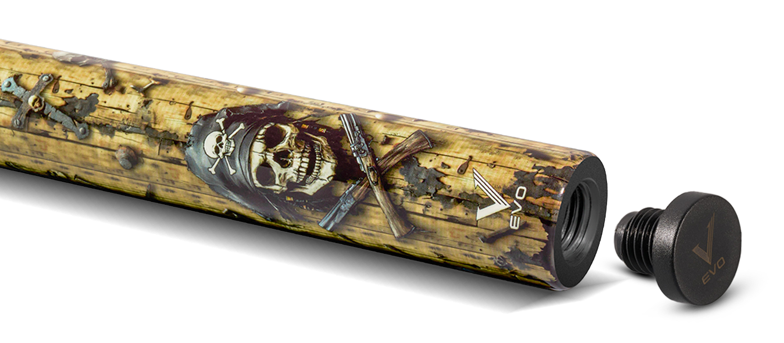 EVO Pirate Golden Plunder No Wrap Pool Cue