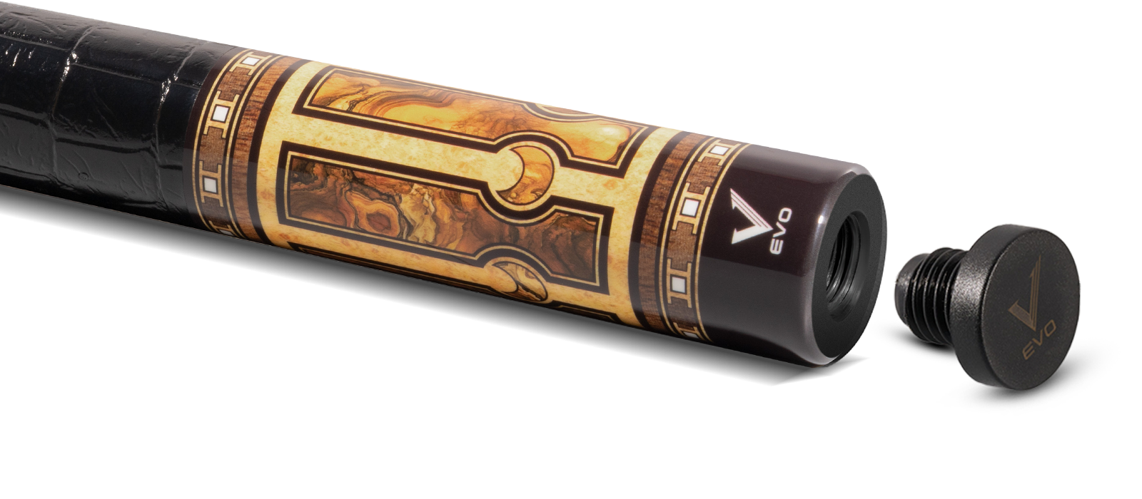 EVO Luna Golden Crest Leather Wrap Pool Cue