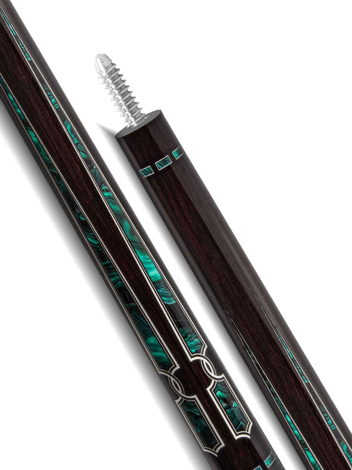 EVO Luna Malachite Eclipse Leather Wrap Pool Cue