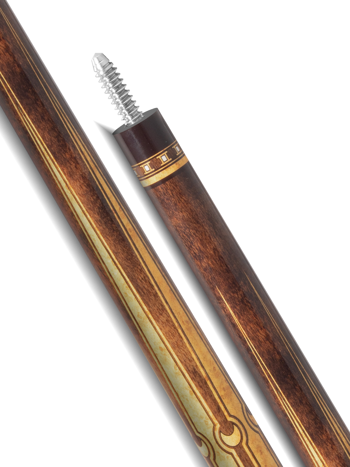 EVO Luna Golden Crest Leather Wrap Pool Cue