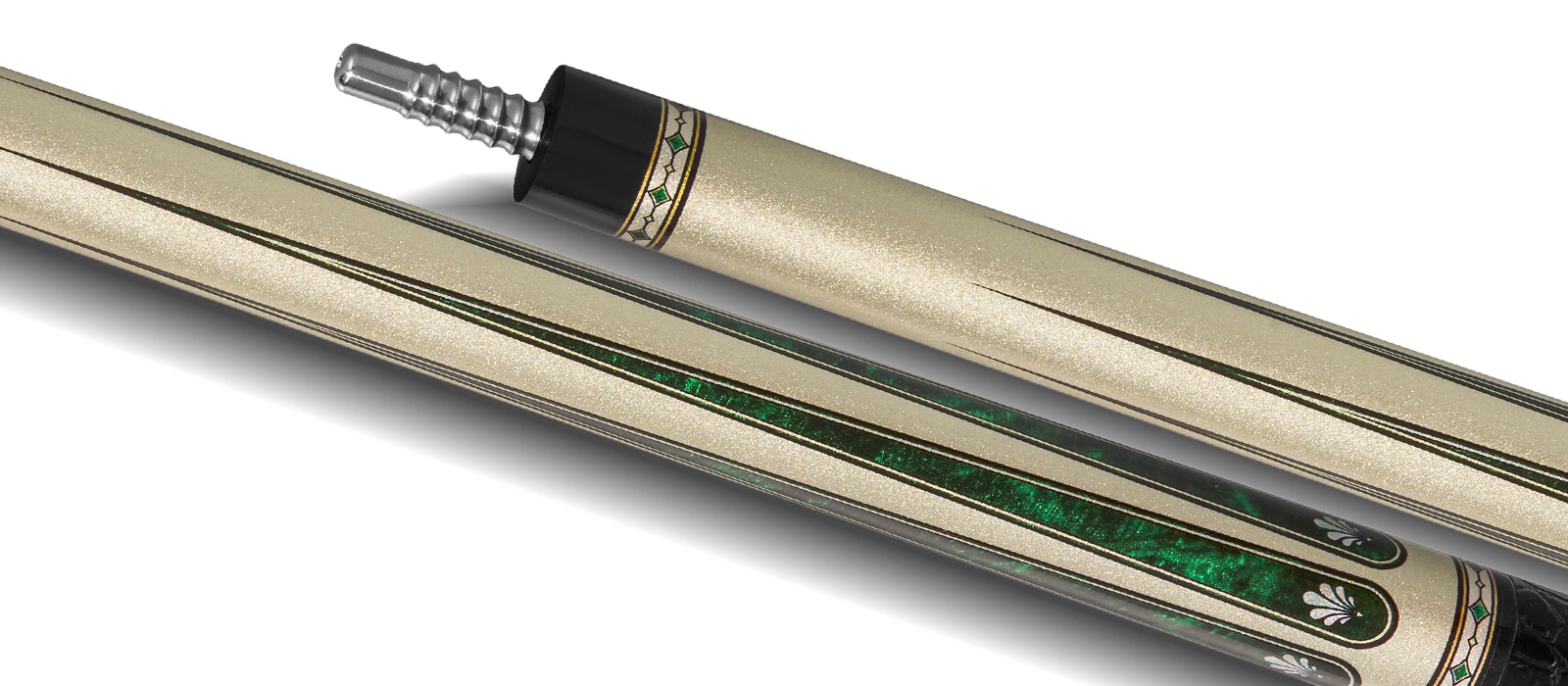 EVO Beast Emerald Cobra Leather Wrap Pool Cue