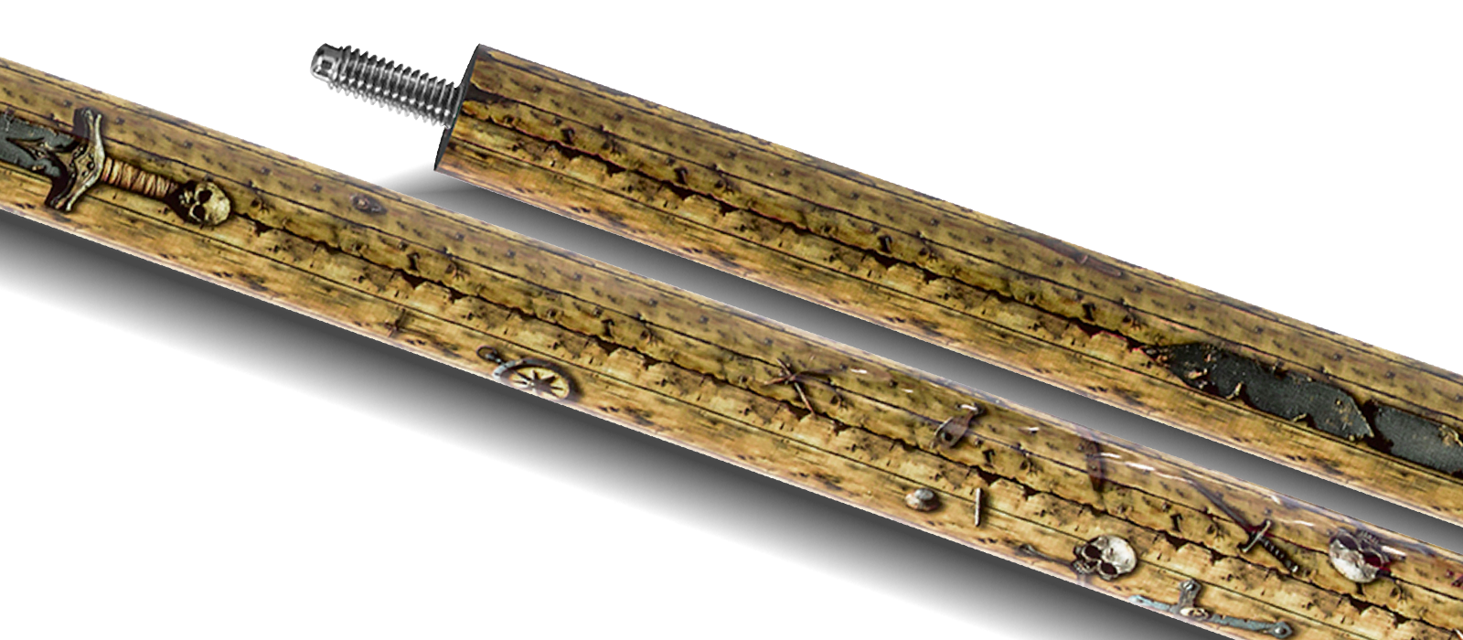 EVO Pirate Golden Plunder No Wrap Pool Cue