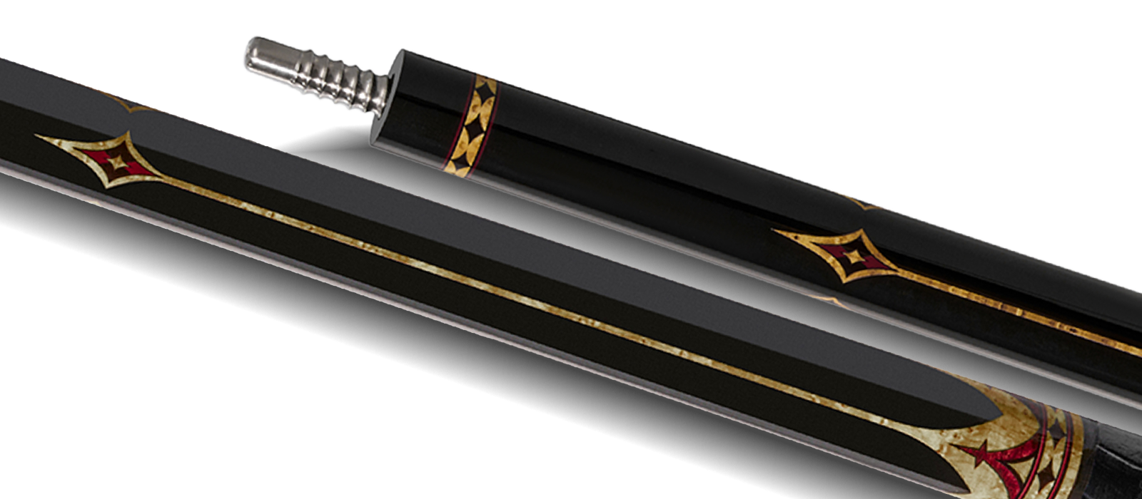 EVO Crown Royal Black Pool Cue with Black Crocodile Wrap