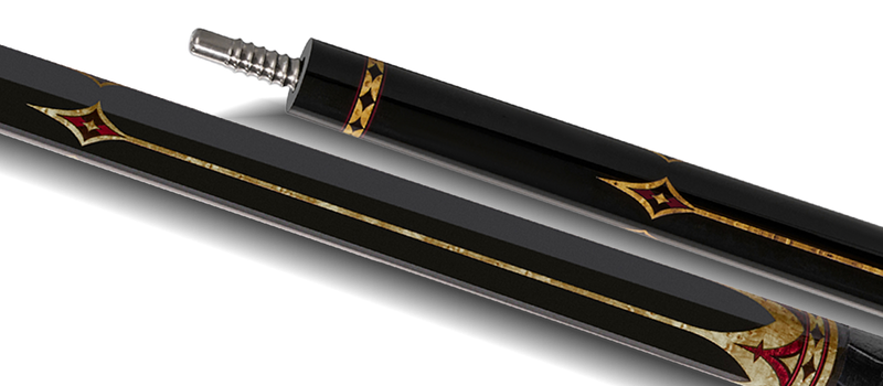 EVO Crown Royal Black Pool Cue with Black Crocodile Wrap
