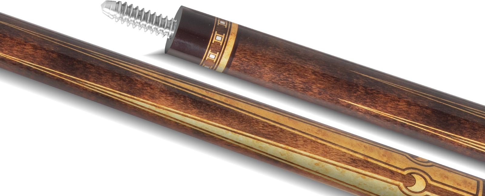 EVO Luna Golden Crest Leather Wrap Pool Cue
