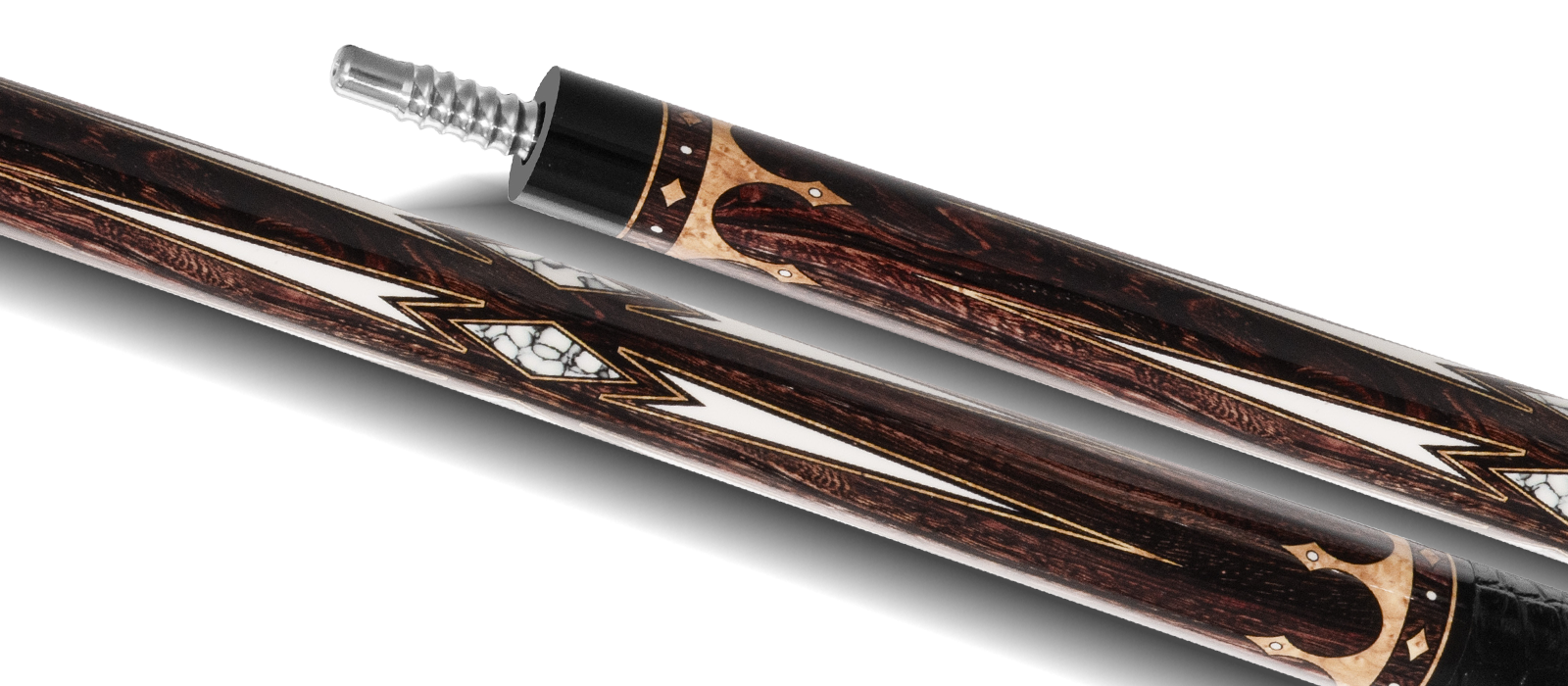 EVO Crown Ancient Oak Leather Wrap Pool Cue