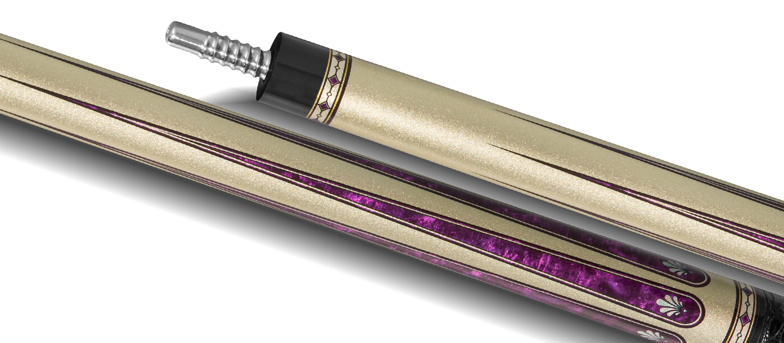 EVO Beast Amethyst Lion Leather Wrap Pool Cue