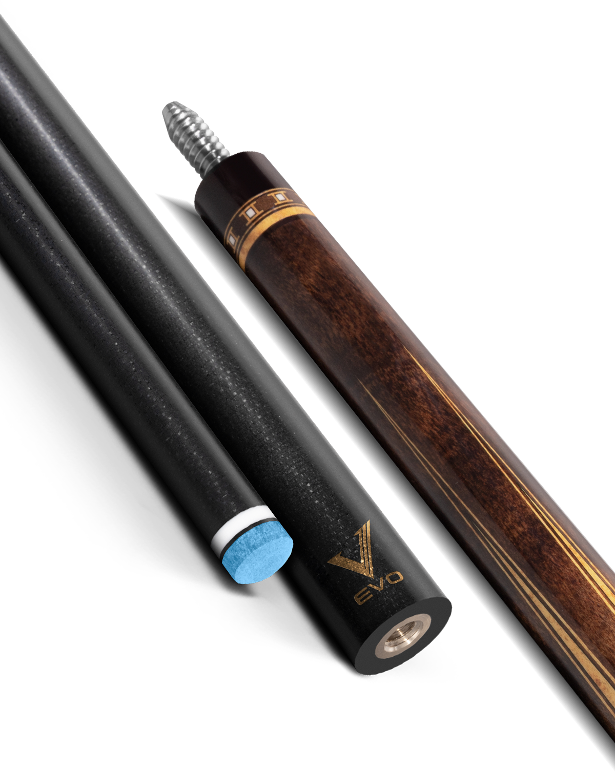 EVO Luna Golden Crest Leather Wrap Pool Cue