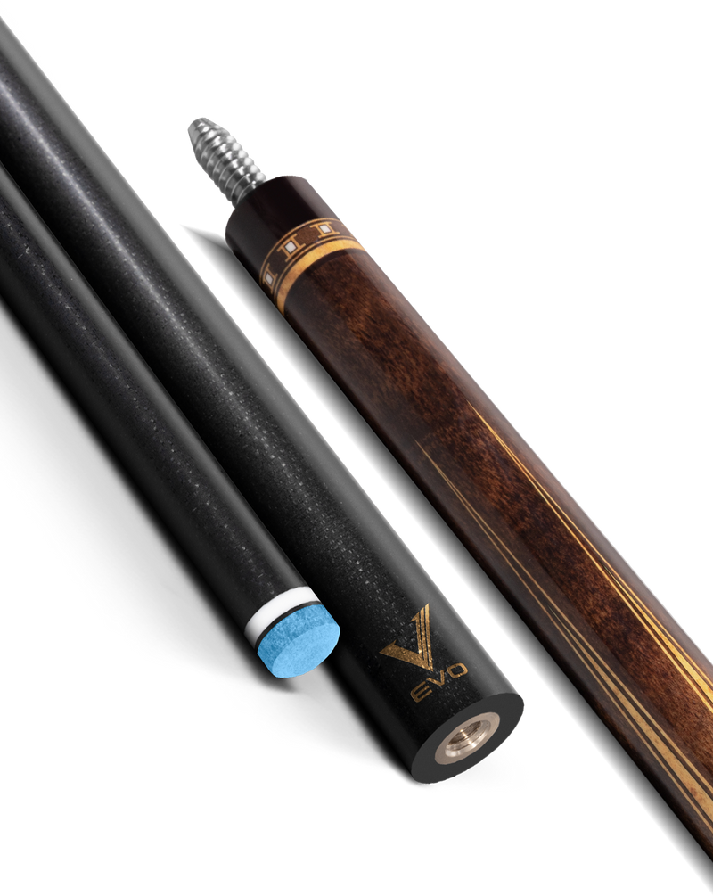 EVO Luna Golden Crest Leather Wrap Pool Cue