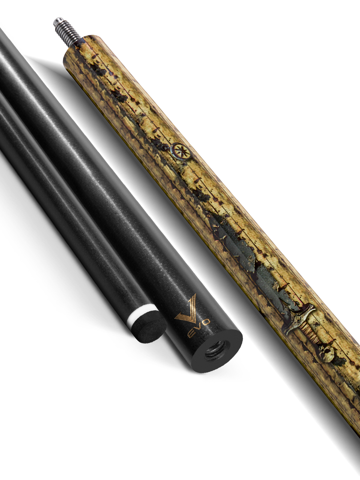 EVO Pirate Golden Plunder No Wrap Pool Cue