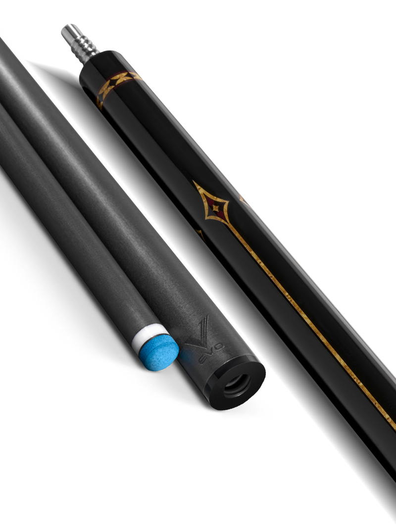 EVO Crown Royal Black Pool Cue with Black Crocodile Wrap