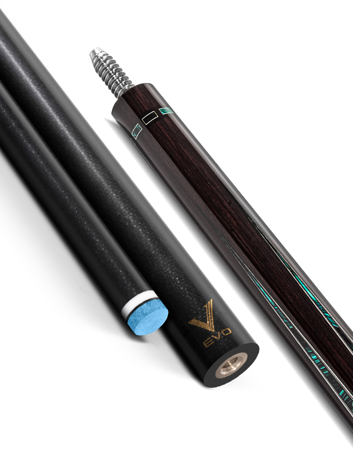 EVO Luna Malachite Eclipse Leather Wrap Pool Cue