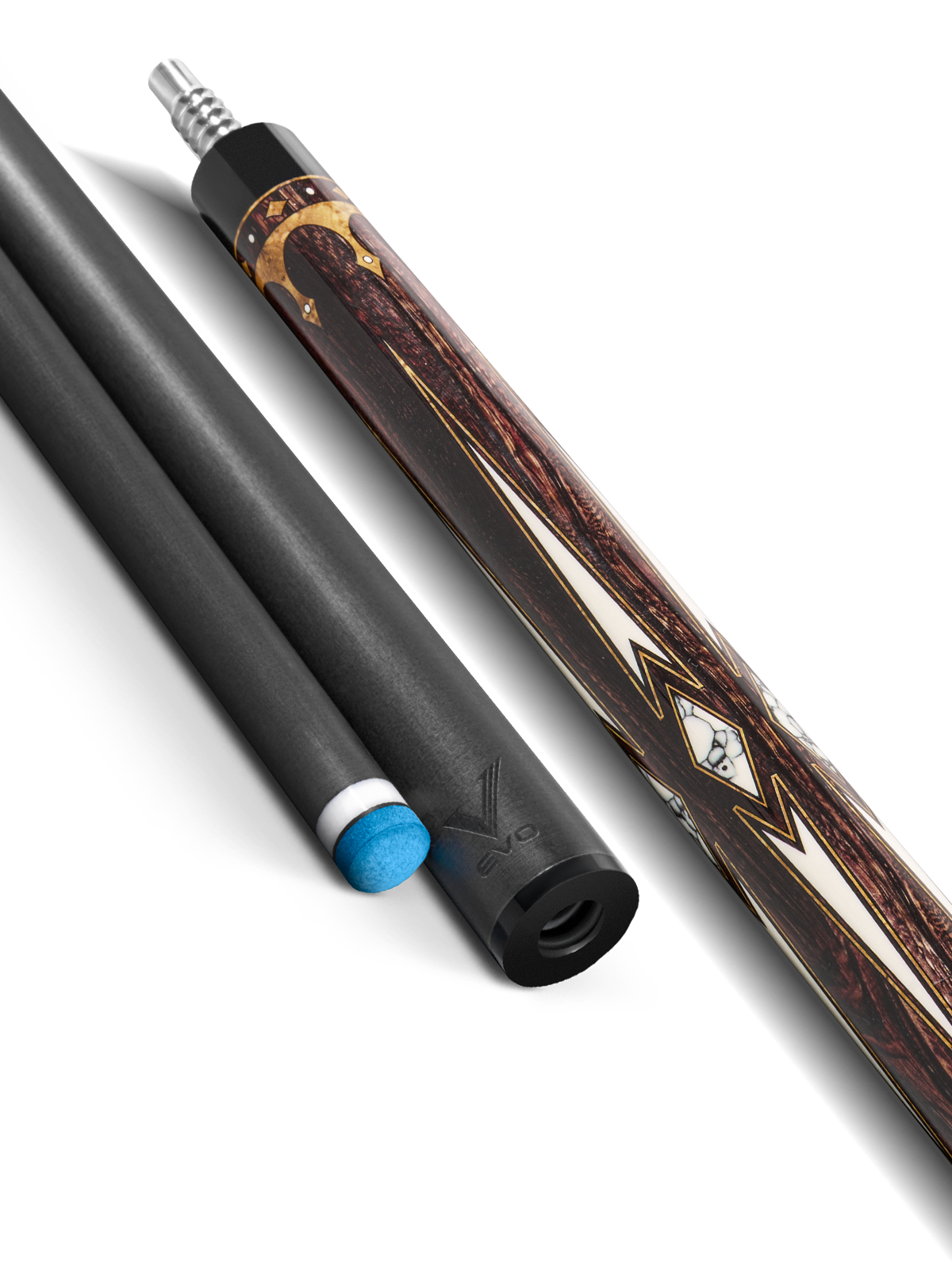 EVO Crown Ancient Oak Leather Wrap Pool Cue