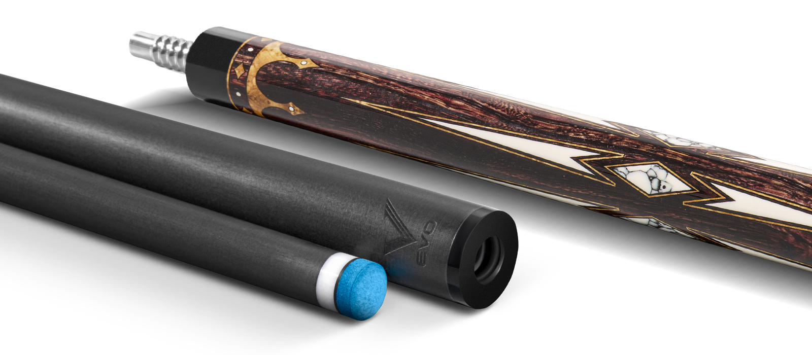 EVO Crown Ancient Oak Leather Wrap Pool Cue