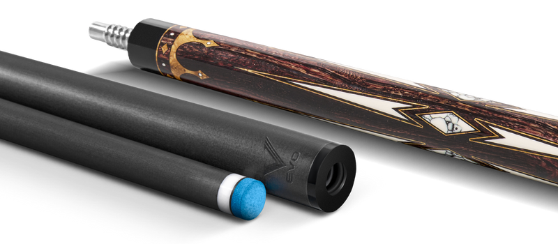 EVO Crown Ancient Oak Leather Wrap Pool Cue