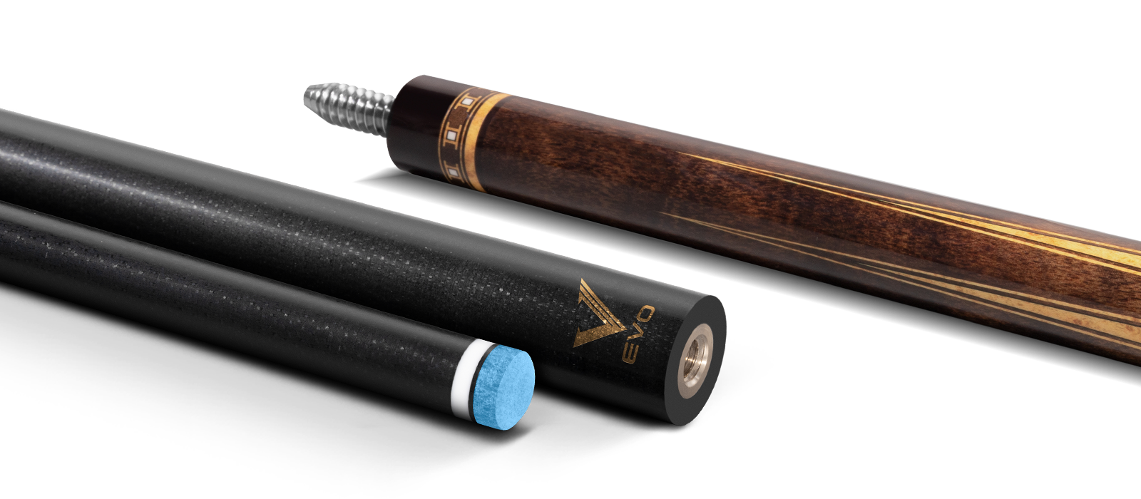EVO Luna Golden Crest Leather Wrap Pool Cue