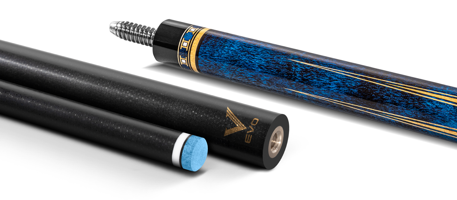 EVO Luna Sapphire Gate Leather Wrap Pool Cue