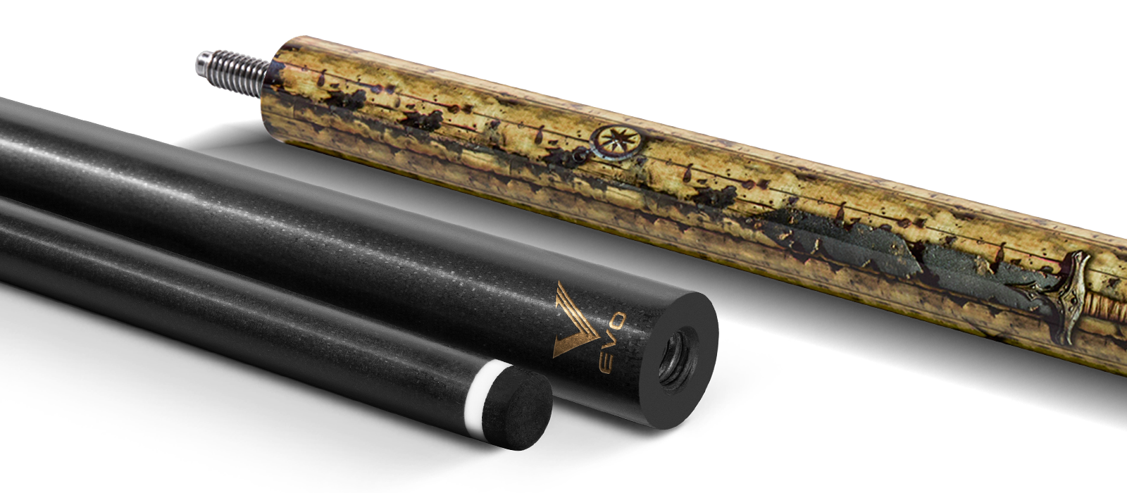 EVO Pirate Golden Plunder No Wrap Pool Cue