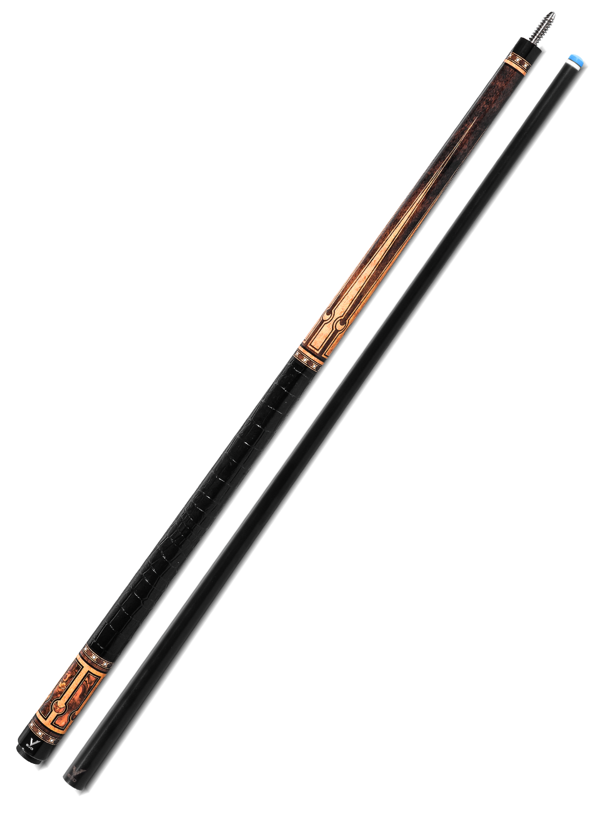 EVO Luna Golden Crest Leather Wrap Pool Cue
