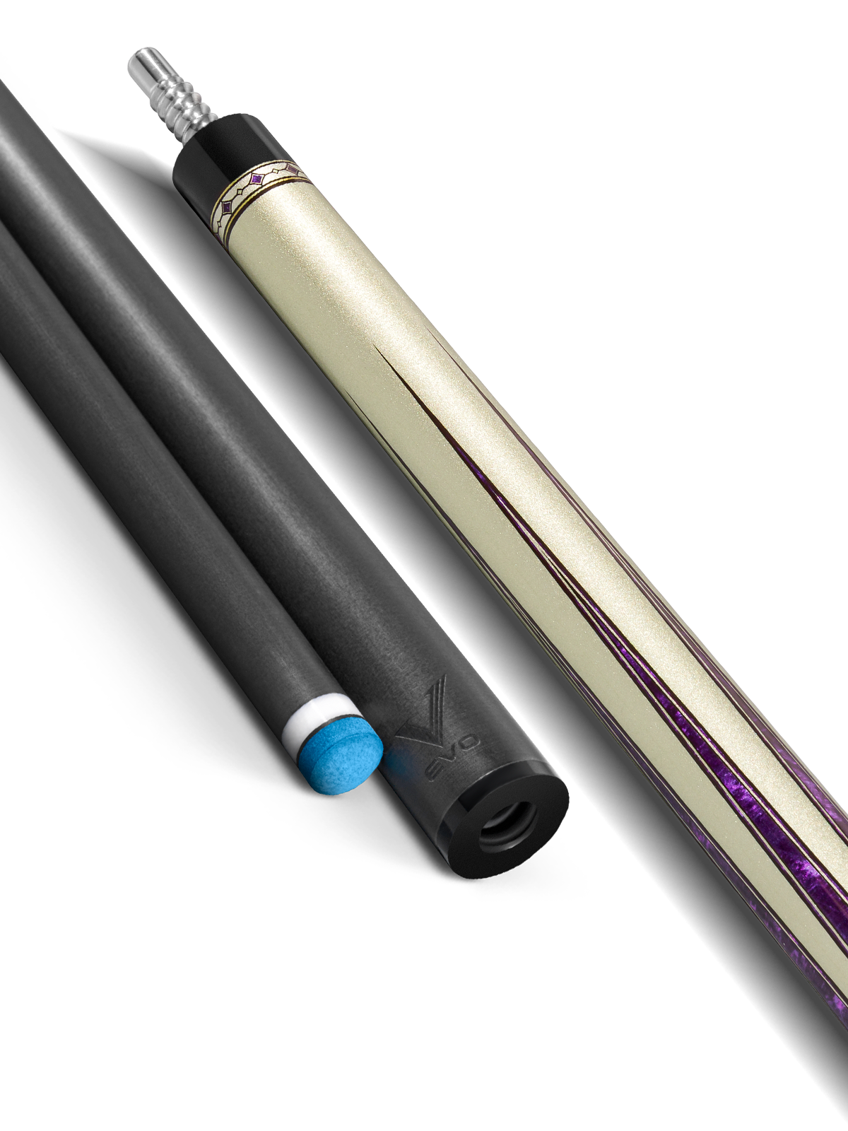 EVO Beast Amethyst Lion Leather Wrap Pool Cue
