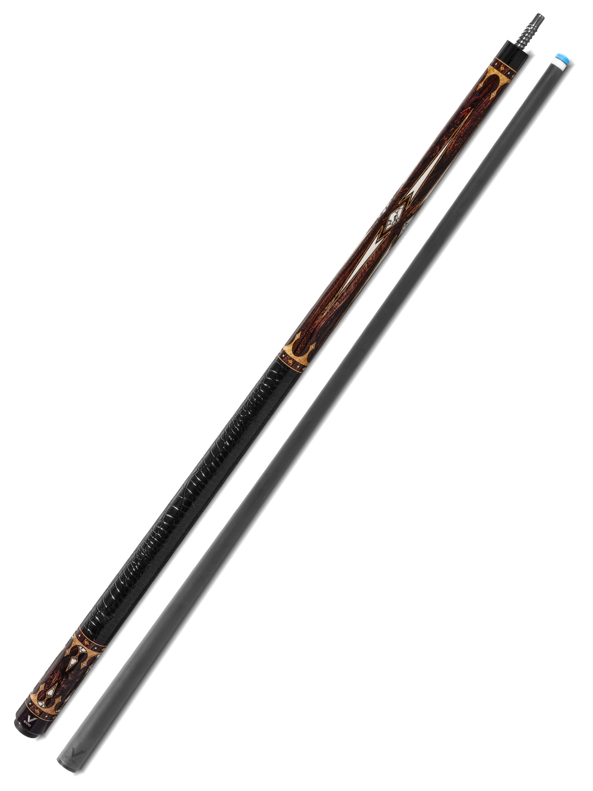 EVO Crown Ancient Oak Leather Wrap Pool Cue