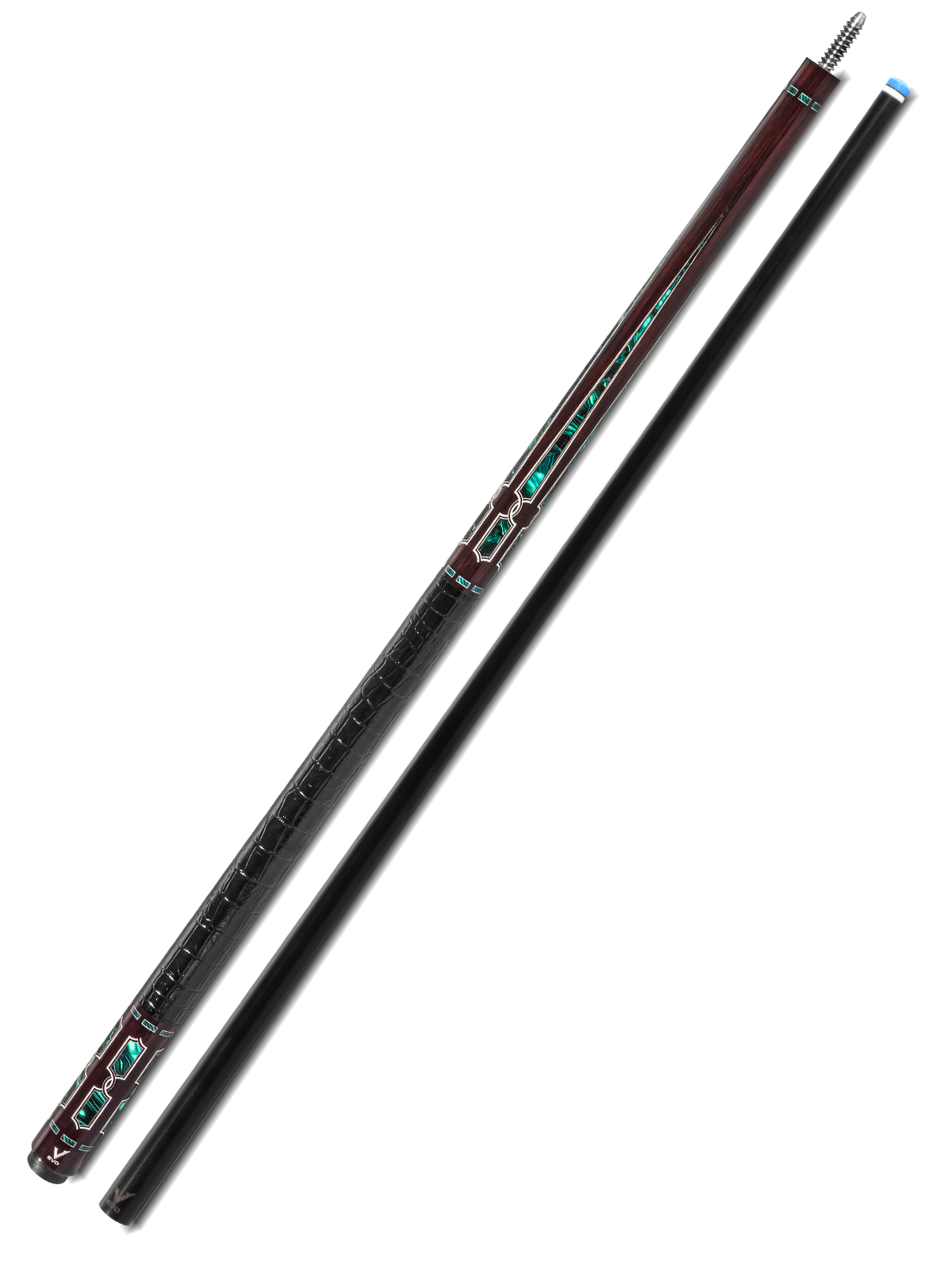 EVO Luna Malachite Eclipse Leather Wrap Pool Cue