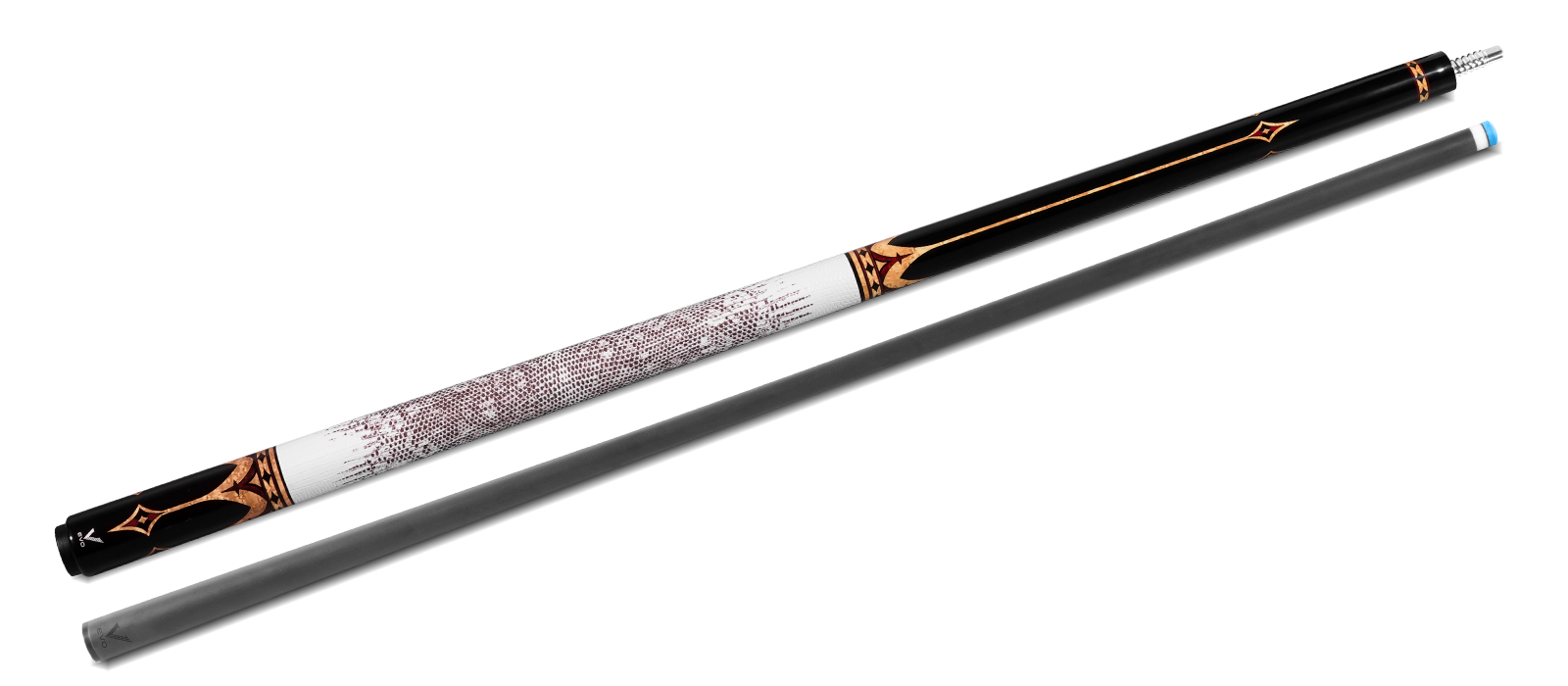 EVO Crown Royal Black Pool Cue with White Lizard Wrap