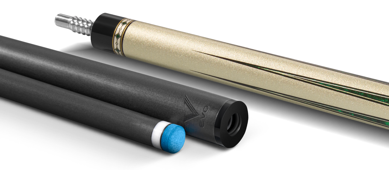 EVO Beast Emerald Cobra Leather Wrap Pool Cue