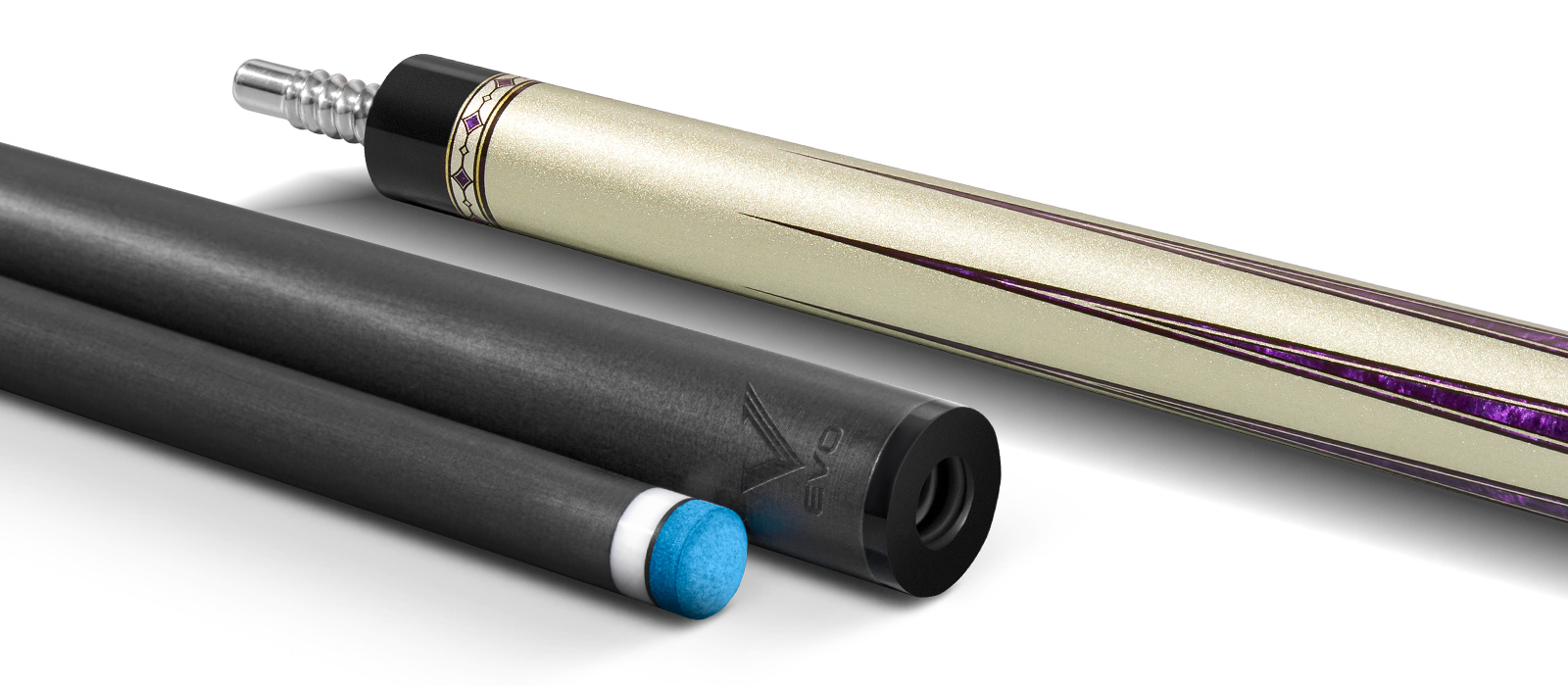 EVO Beast Amethyst Lion Leather Wrap Pool Cue