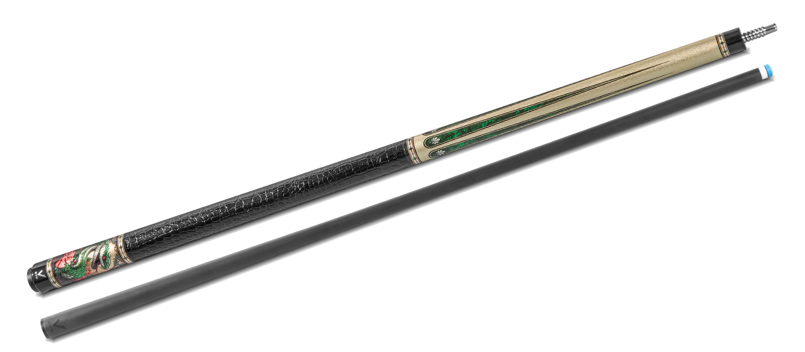 EVO Beast Emerald Cobra Leather Wrap Pool Cue