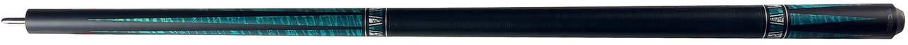 K2 KL172 Pool Cue - 4 Point Matte Black and Teal Graphic