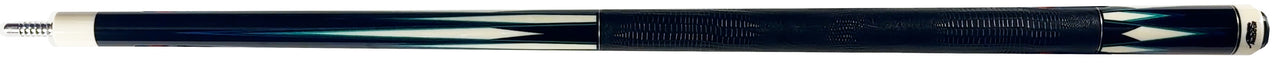 Predator Truesplice 16 Ebony Forearm with Blue and Teal Veneers Pool Cue with Lizard Wrap - Radial