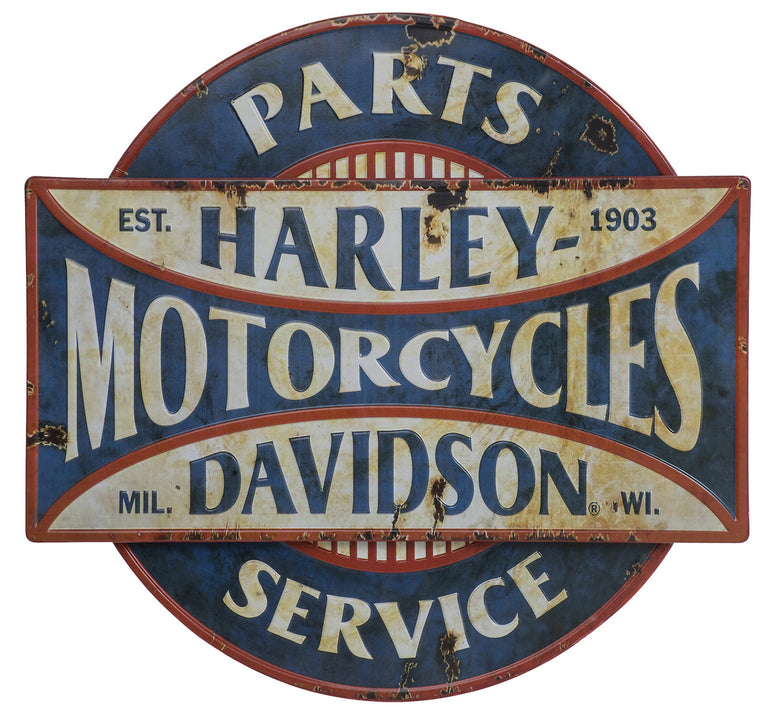 Harley Davidson Sign Parts and Services Metal Pub Sign