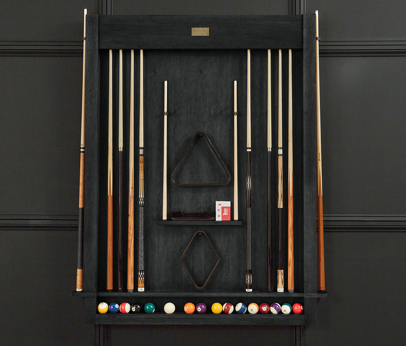 Alta Cue Rack Wall Mount 12 Cues - Black Ash