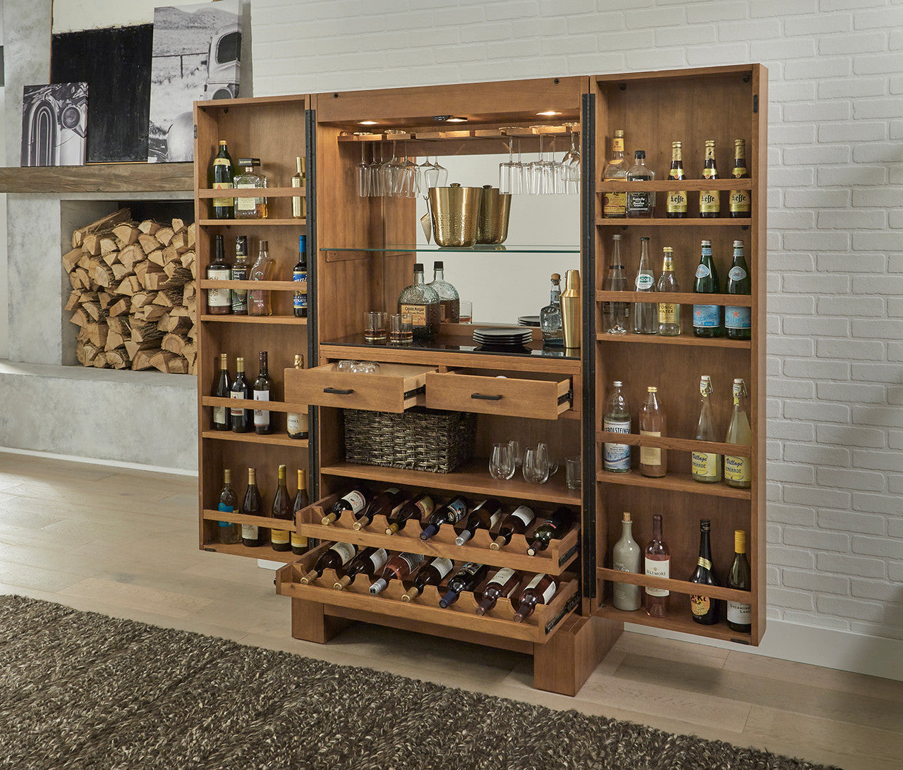 Alta Wine Cabinet - Brushed Walnut