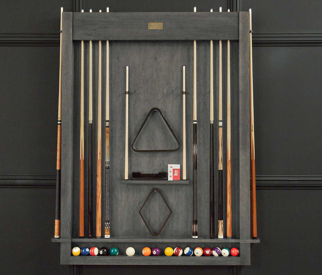 Alta Cue Rack Wall Mount 12 Cues - Charcoal