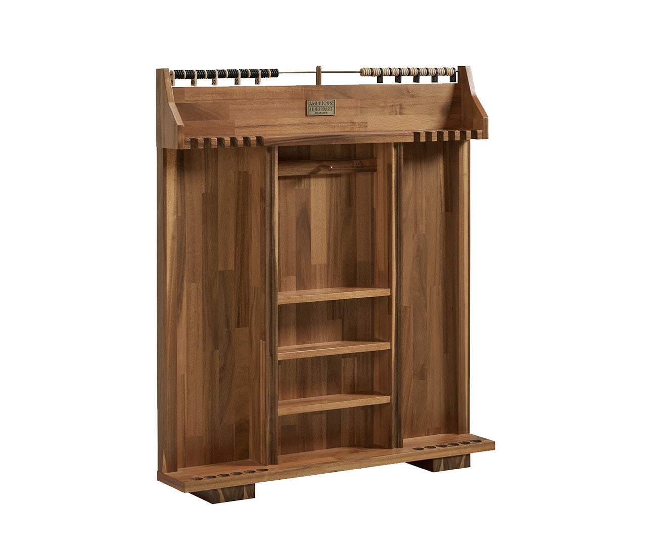 American Heritage Knoxville Freestanding 12 Cue Rack - Acacia Finish