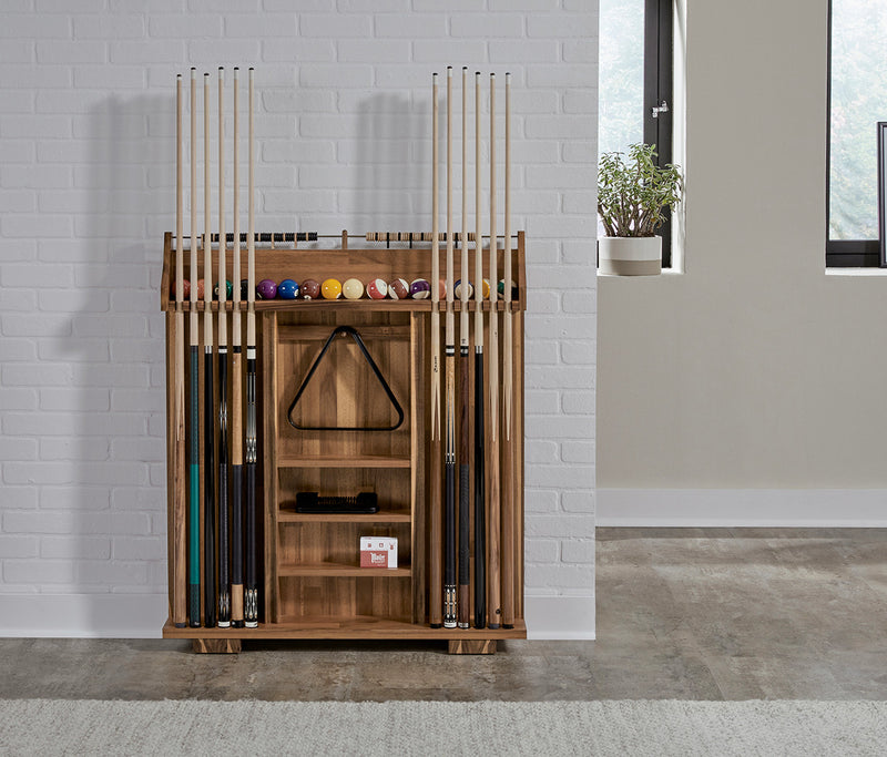 American Heritage Knoxville Freestanding 12 Cue Rack - Acacia Finish