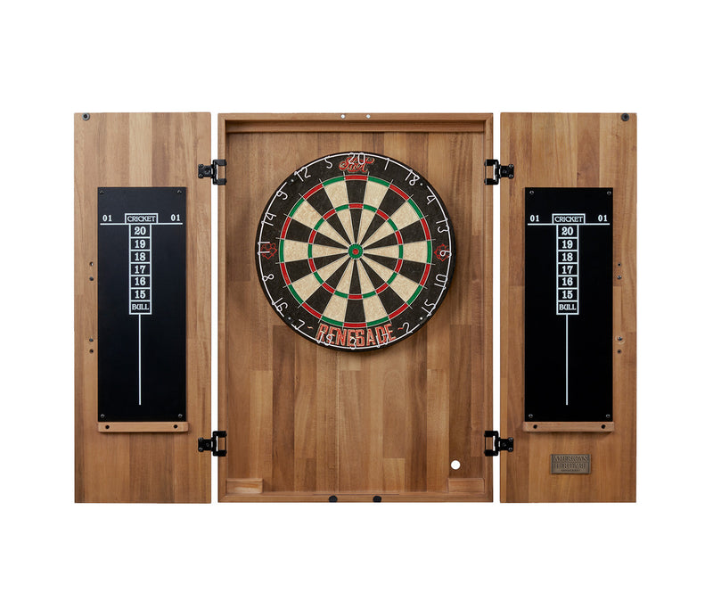 American Heritage Knoxville Wall Mount Dartboard Cabinet - Acacia Finish