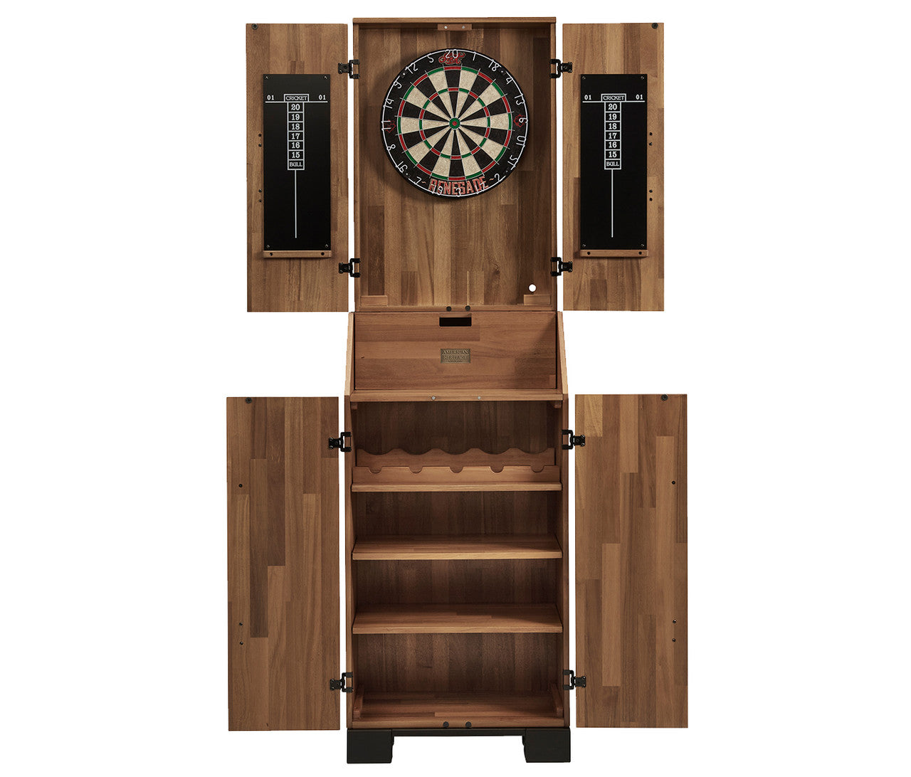 American Heritage Knoxville Standup Dartboard Cabinet - Acacia Finish