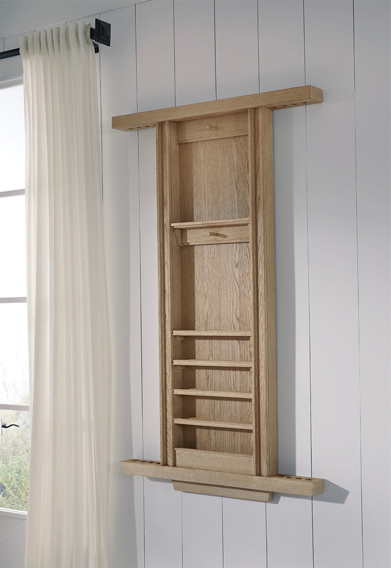 American Heritage Port Royal Wall Mount 8 Cue Rack - White Oak