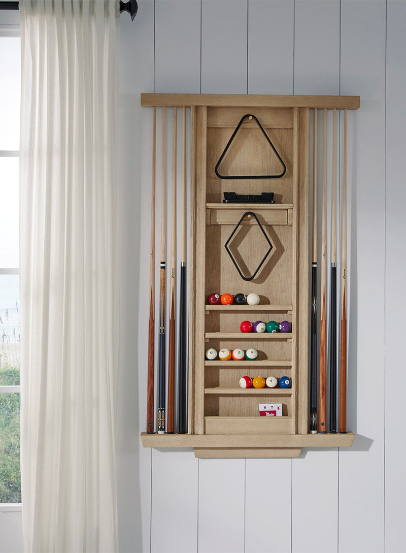 American Heritage Port Royal Wall Mount 8 Cue Rack - White Oak