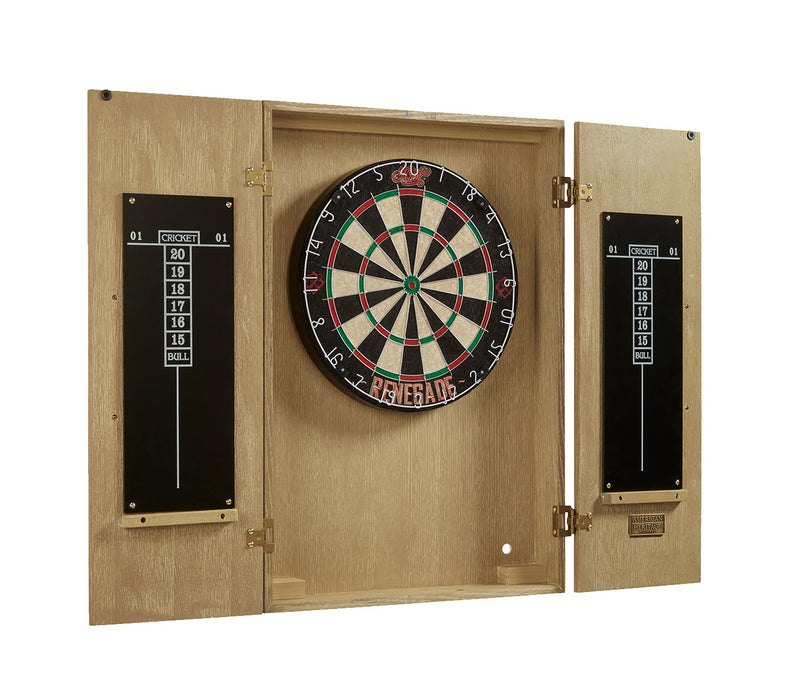 American Heritage Wall Mount Port Royal Dartboard Cabinet - White Oak
