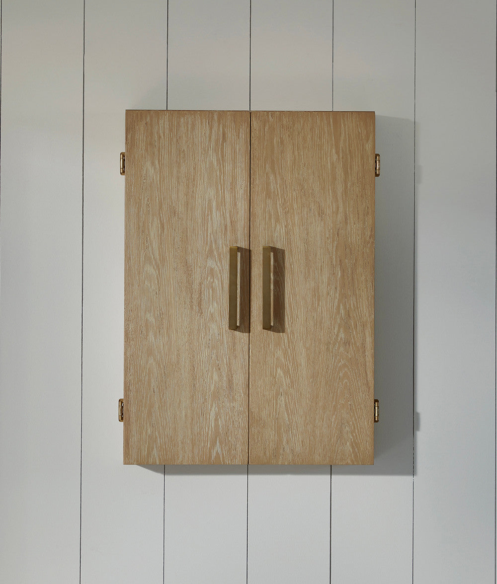 American Heritage Wall Mount Port Royal Dartboard Cabinet - White Oak