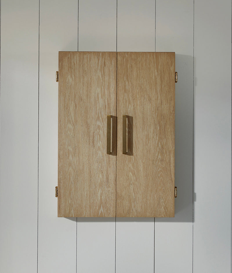 American Heritage Wall Mount Port Royal Dartboard Cabinet - White Oak