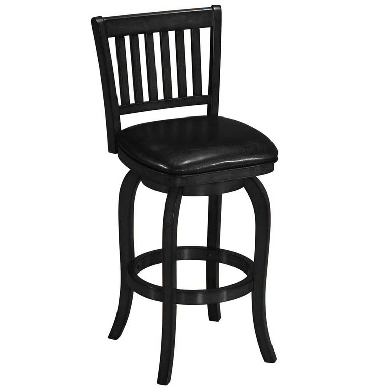 Ram Gameroom Wood Bar Stool Slatted Back Black